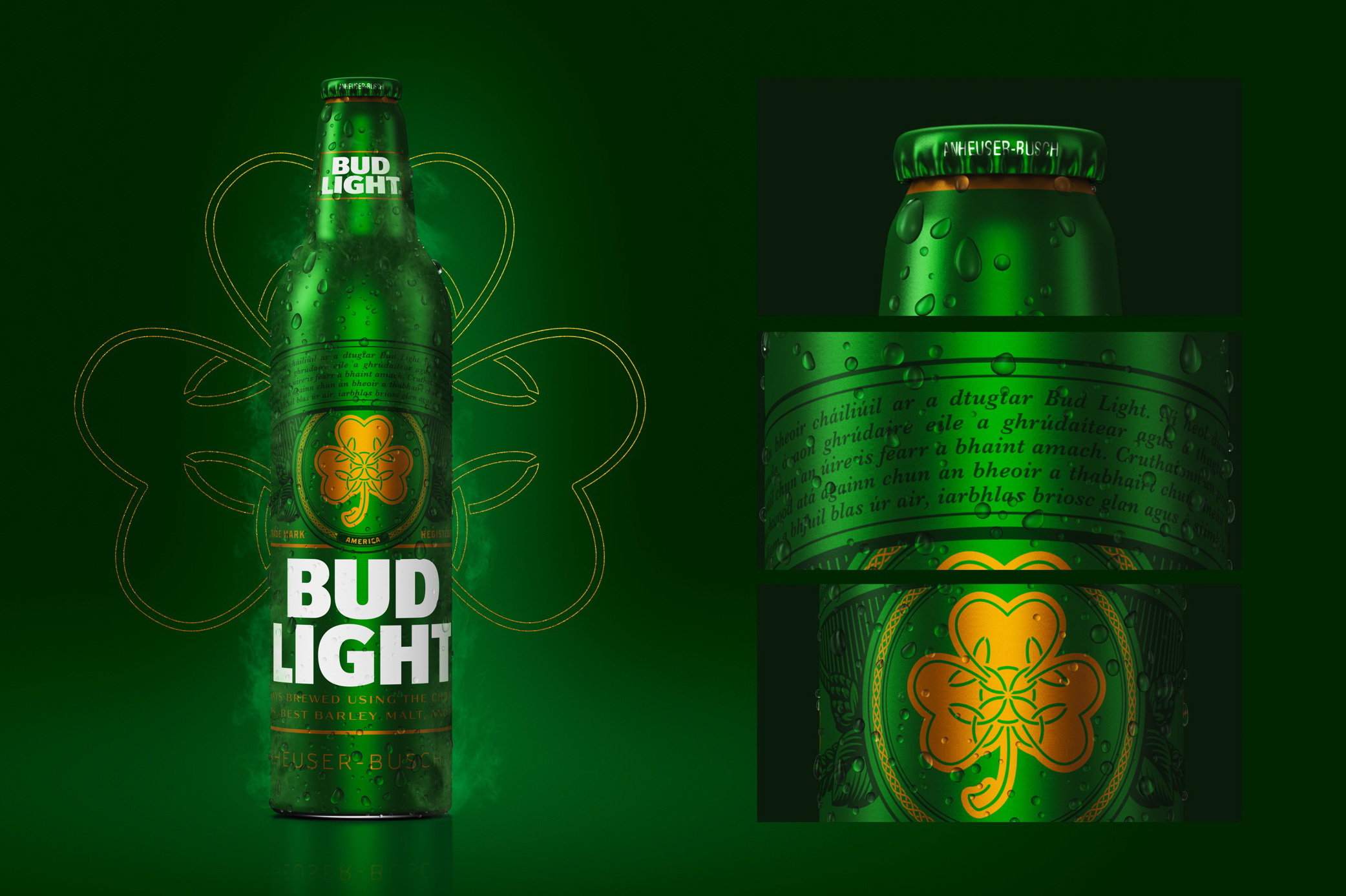 Bud Light представил лимитированный дизайн бутылок в честь Дня Святого Патр...