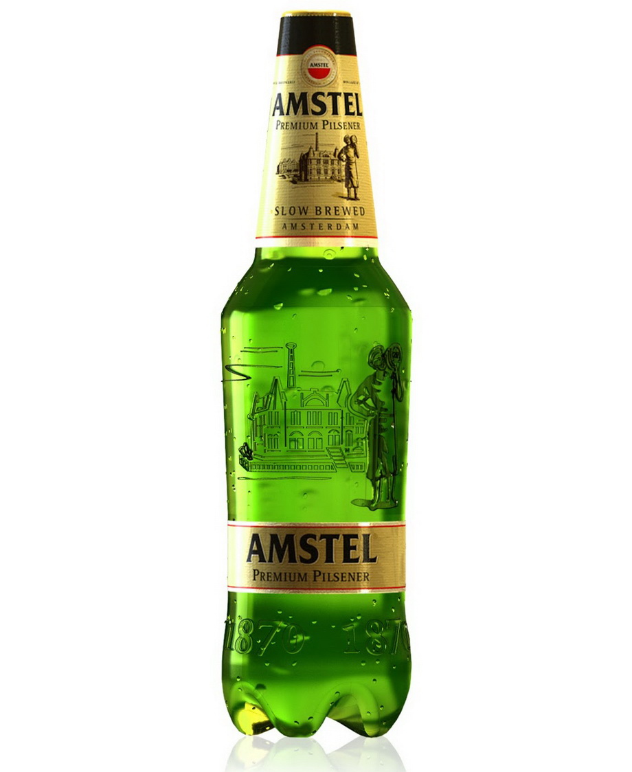 Хорошо провести время можно с литровой бутылкой пива Amstel Premium Pilsener